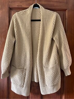 Staccato Taupe Open-Front Textured Cardigan